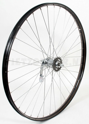 Achterwiel omafiets zwarte velg 28 x 1 1/2