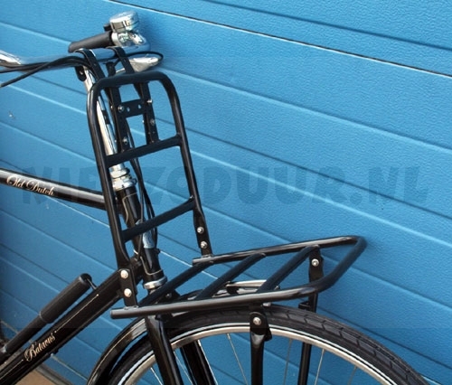 Voordrager fiets zwart 30 cm