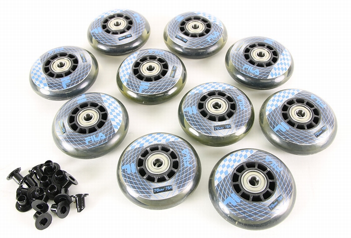 LALAGO Inline skate wielen 80 mm, 8 stuks inline skate wielen 88AHRPU, inline skate wielen met kogellagers ABEC 9, indoor-/outdoor rolschaatsen voor K2 Hudora Gonex Apollo inline skates